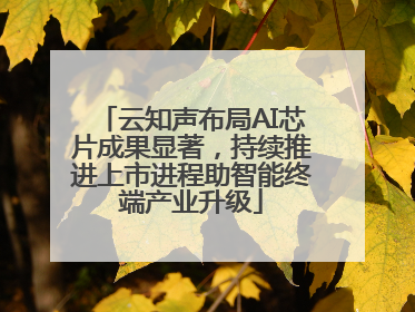 云知声布局AI芯片成果显著，持续推进上市进程助智能终端产业升级